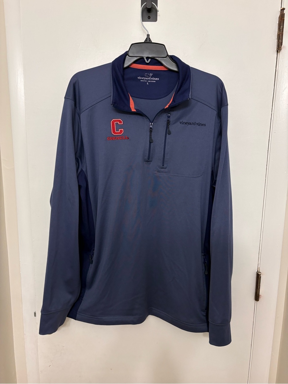Vineyard Vines Cornell University Performance Quarter Zip Pullover Navy Men's L